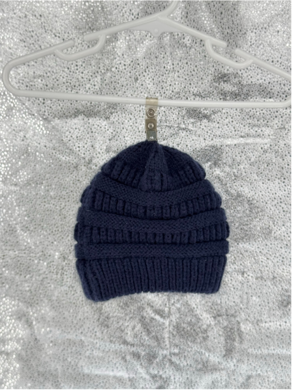 Kids Unbranded Black Grey and NavyKnit Beanie Hats One Size three pack - Picture 6 of 6